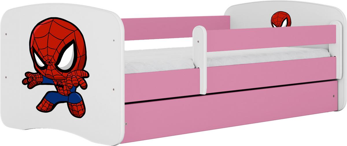 Kinder-/Juniorbett Babydreams Weiß/Pink B: 80cm - Pink/Birkefarben, MODERN, Holz/Holzwerkstoff (80/160cm) - MID.YOU