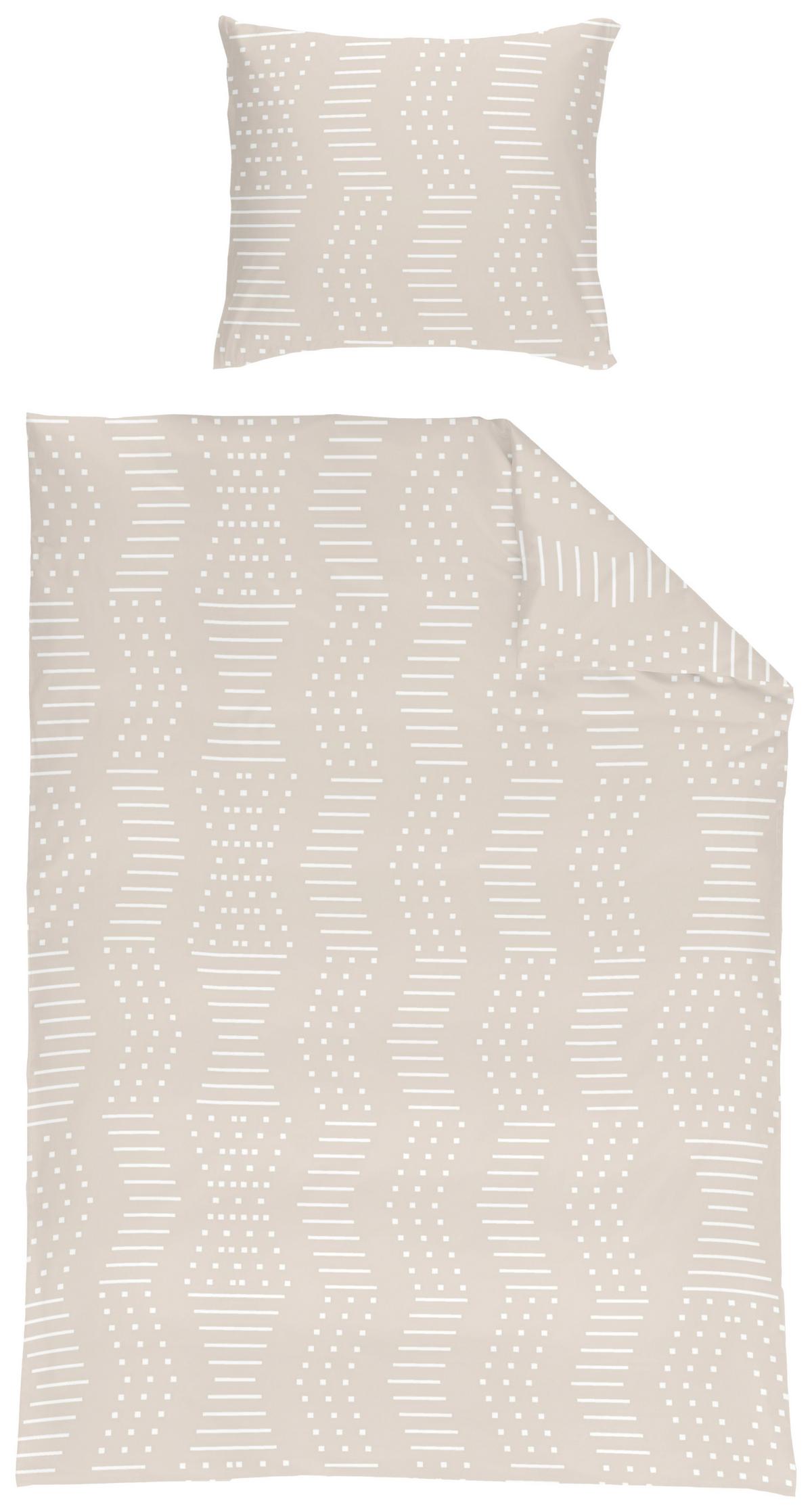 Bettwäsche 140x200 cm Lissy Mikrofaser - Blau/Anthrazit, KONVENTIONELL, Textil - Ondega