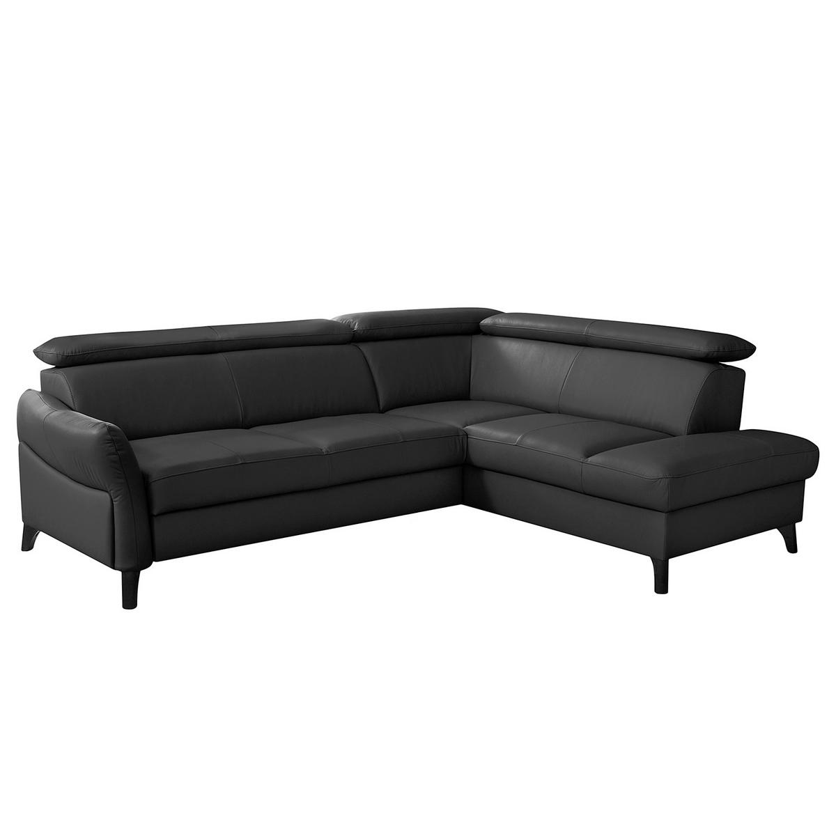 Ecksofa Note New Teilleder Schwarz 244x199 - Schwarz, Design, Leder/Textil (244/199cm) - Livetastic