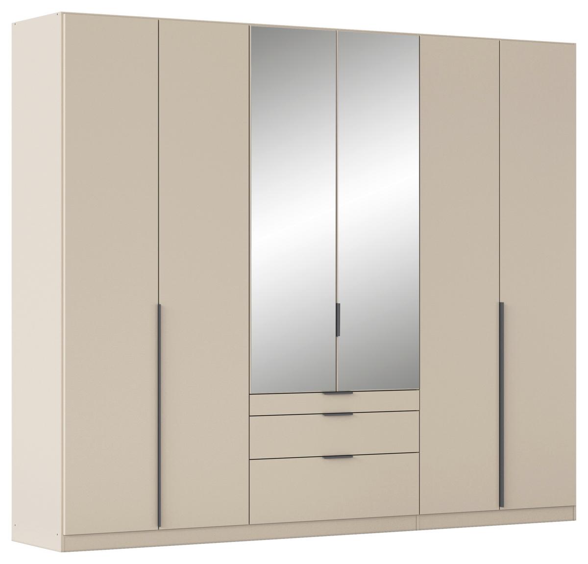 Drehtürenschrank Alabama Champagner B: 271 cm - Champagner/Silberfarben, MODERN, Holzwerkstoff (271/229/54cm) - Rauch Möbel