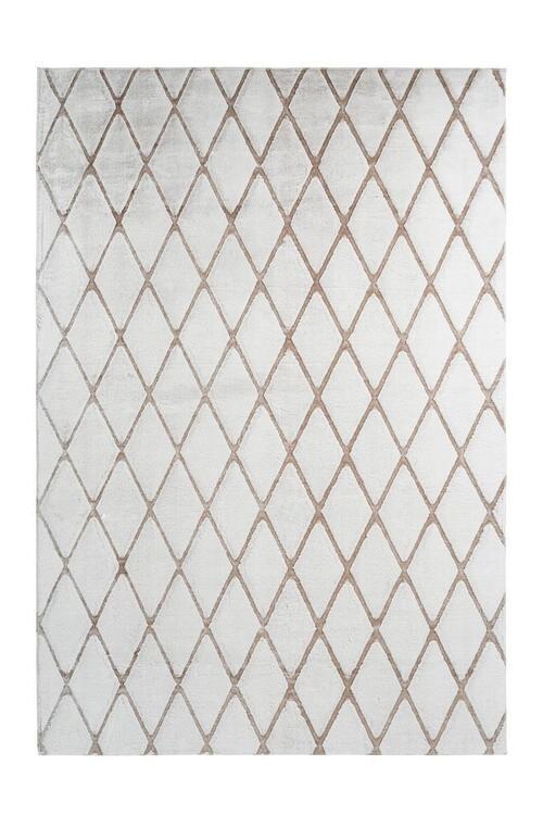 Hochflor Teppich Weiß/Beige Vivica 160x230 cm - Beige/Weiß, Design, Textil (160/230cm) - Kayoom