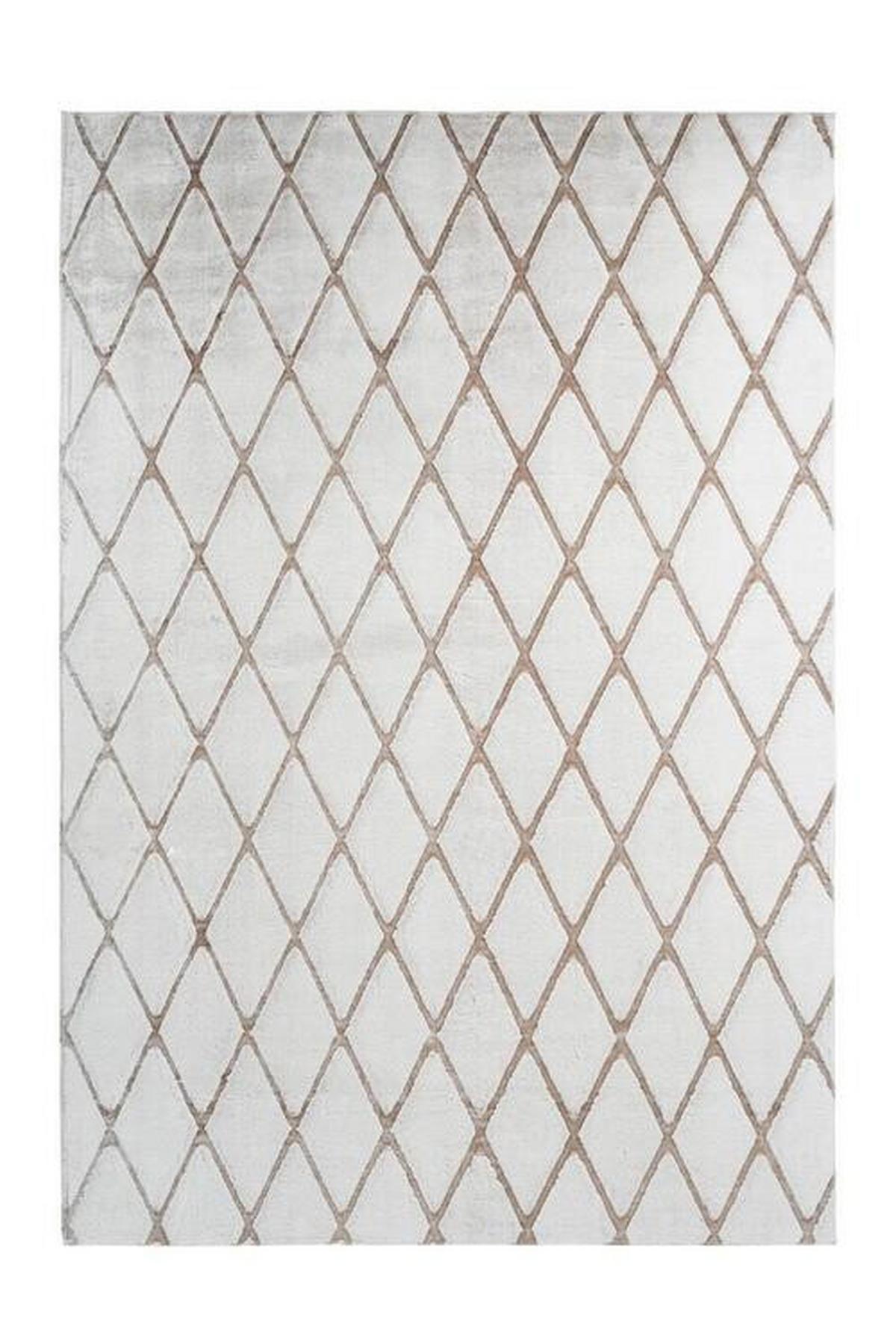 Hochflor Teppich Weiß/Beige Vivica 160x230 cm - Beige/Weiß, Design, Textil (160/230cm) - Kayoom