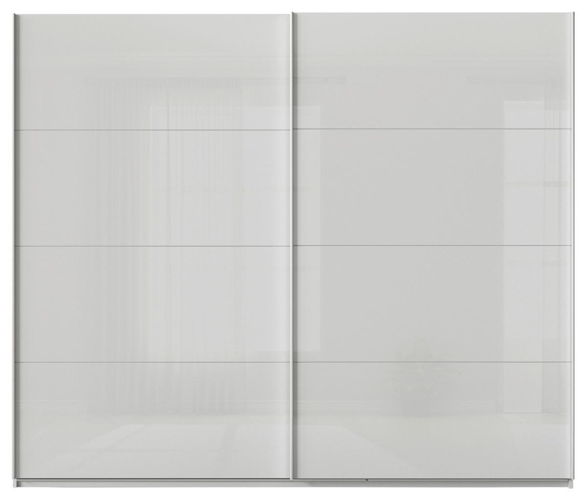 Tolóajtós Szekrény Feldkirch 271/229 Cm - világosszürke/magasfényű szürke, Modern, faalapú anyag/Üveg (271/229/62cm)