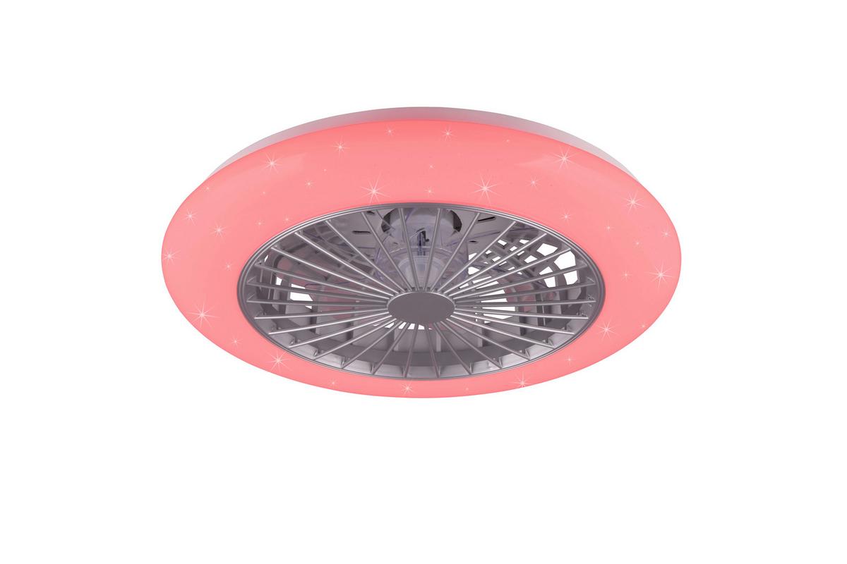 Deckenventilator Stralsund Silberfarben Weiß D: 49 cm - Silberfarben/Weiß, KONVENTIONELL, Kunststoff (49/16,5cm)