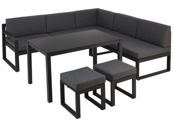 Loungegarnitur Nizza - Anthrazit/Schwarz, MODERN, Glas/Textil (213cm) - Beldano Loungegarnitur Nizza - Anthrazit/Schwarz, MODERN, Glas/Textil (213cm) - Beldano