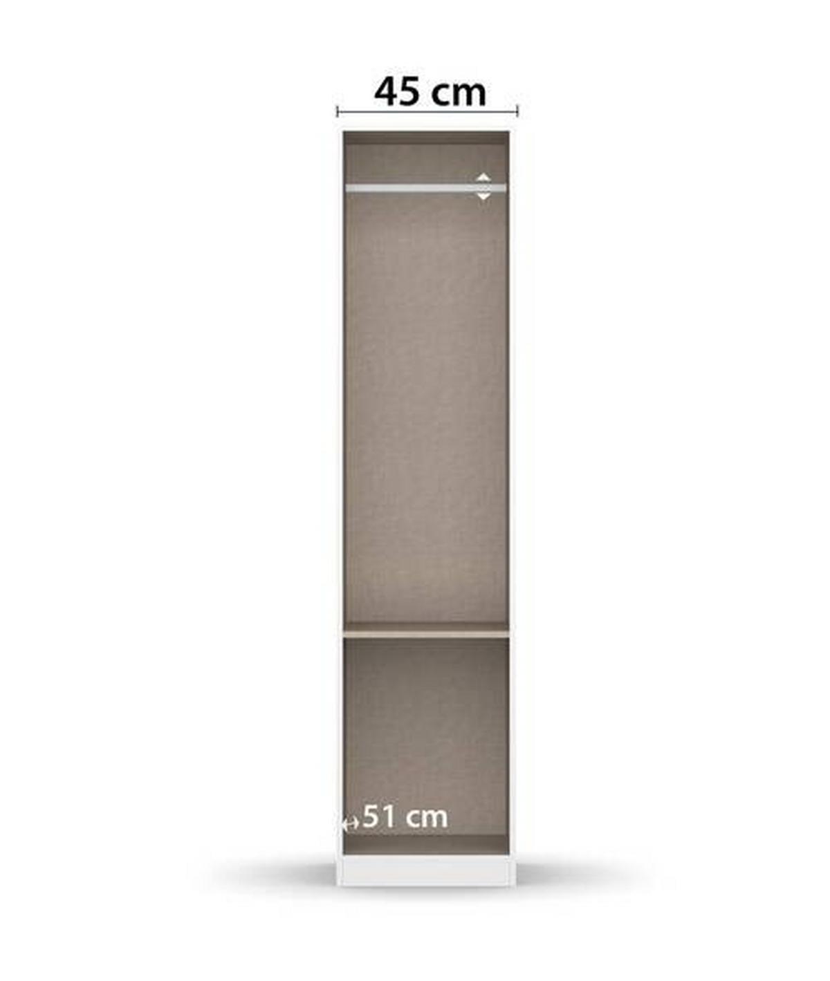 Drehtürenschrank 47 cm Berlin Eiche Dekor/Weiß - Weiß Hochglanz/Eiche Artisan, MODERN, Holzwerkstoff (47/210/54cm) - Rauch Möbel