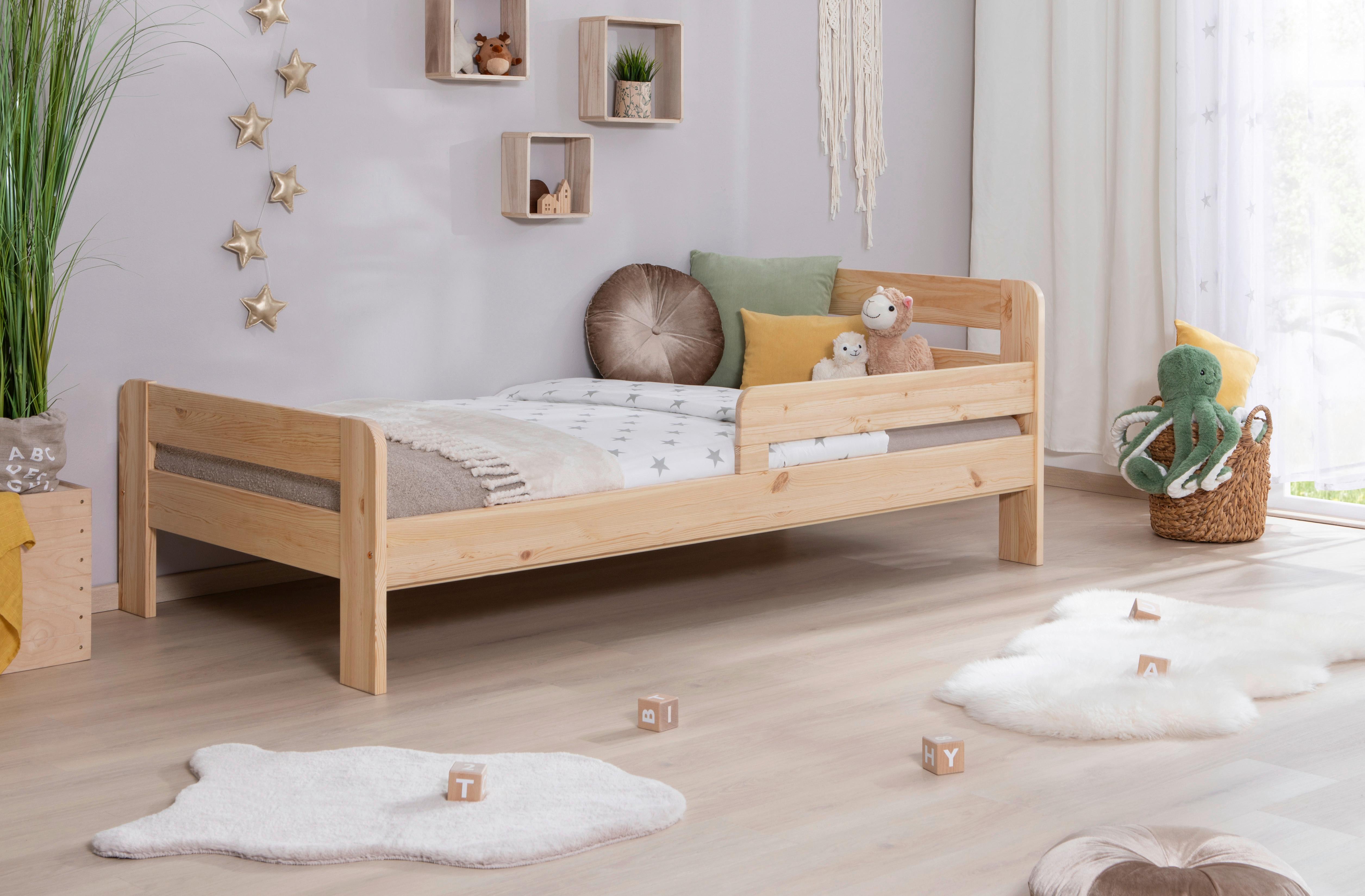 Bett Bennet Naturfarben Inkl. Matratze, Rollrost, 90x200 Cm - Naturfarben, MODERN, Holz/Textil (90/200cm) - MID.YOU