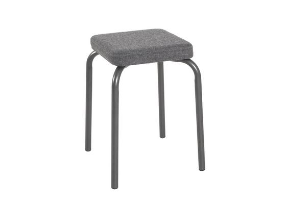 Stapelhocker Pikk - Anthrazit/Grau, MODERN, Textil/Metall (36/49/36cm) Stapelhocker Pikk - Anthrazit/Grau, MODERN, Textil/Metall (36/49/36cm)