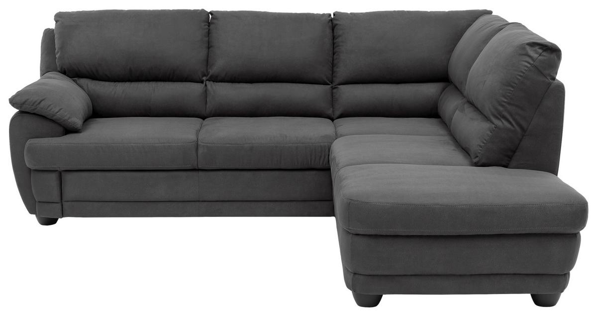 Ecksofa Nebolo Dunkelgrau Mikrofaser - Dunkelgrau, Design, Textil (245/225cm) - Livetastic