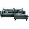Ecksofa Lava Hellblau S: 255/180 cm - Türkis/Schwarz, MODERN, Textil (255/180cm) - Livetastic