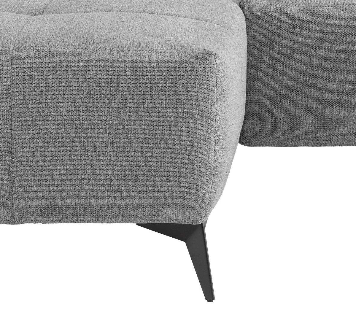 Ecksofa mit USB Anschluss Sano,silberfarben,s:180x258 cm - Silberfarben/Schwarz, MODERN, Textil (180/258cm) - Livetastic