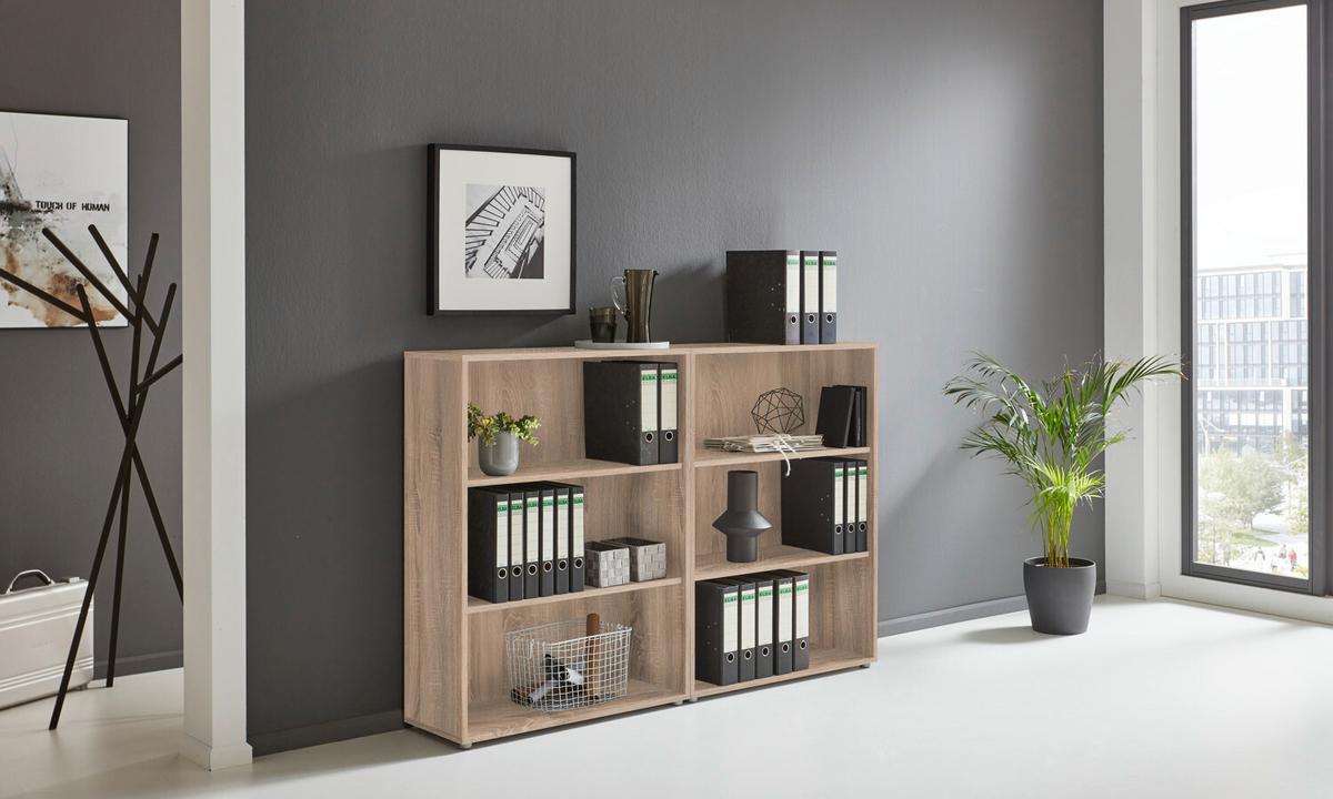 Aktenregal Office Edition Sonoma Eiche Dekor B: 168,8cm - Silberfarben/Sonoma Eiche, MODERN, Holzwerkstoff (168,8/113,6/33cm) - MID.YOU