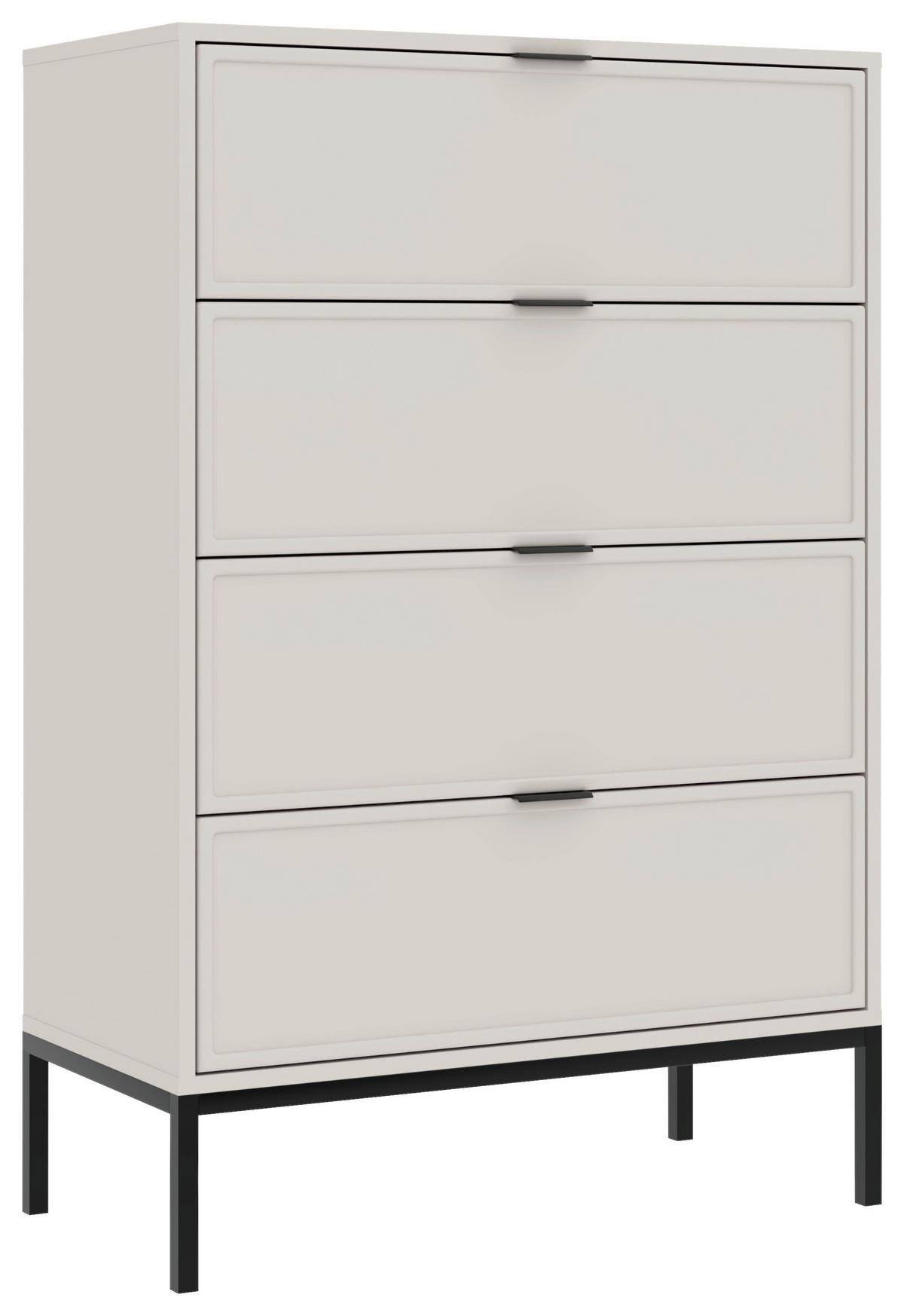 Kommode Deco Schwarz/Kaschmir B: 75,9cm - Kaschmir/Schwarz, Design, Holzwerkstoff/Metall (75,9/115,5/40cm) - MID.YOU