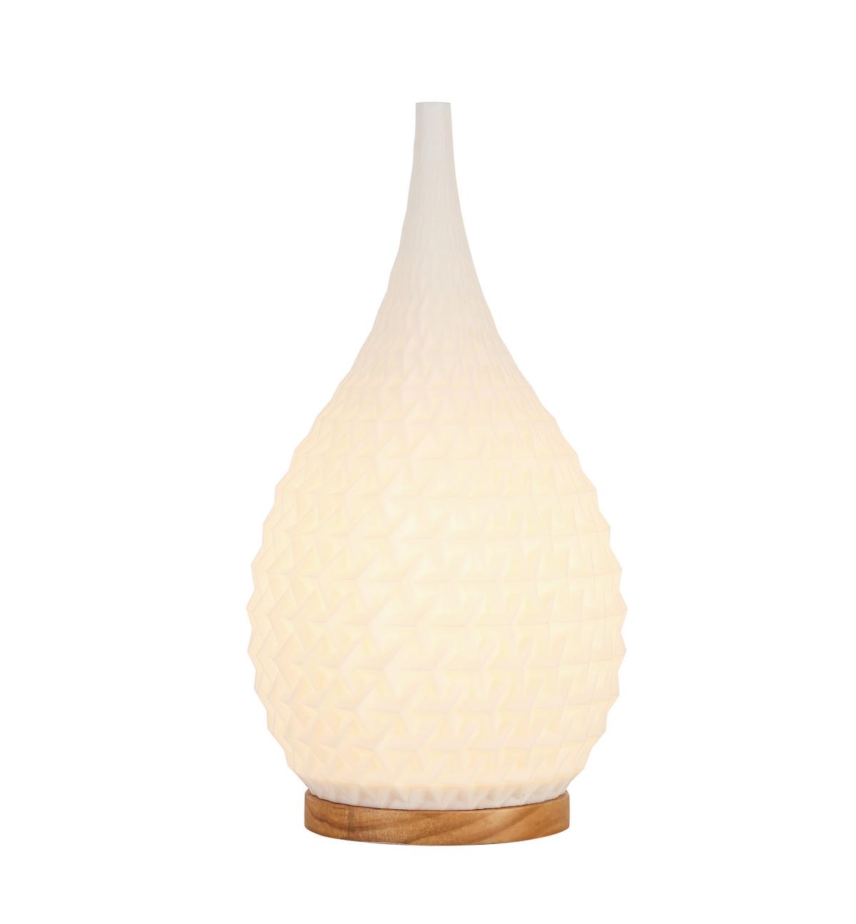 Stolní svítidlo Jotog, V: ca 31,5cm, bílá - bílá/barvy dubu, Moderní, dřevo/plast (16,5/31,5cm) - Mömax