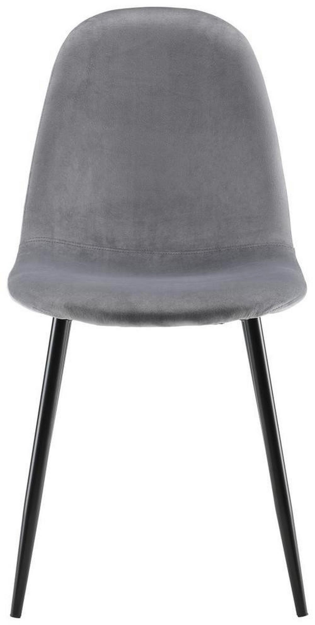 Židle LIO samet tmavě šedá - šedá/černá, Moderní, kov/dřevo (43/86/55cm) - Bessagi Home