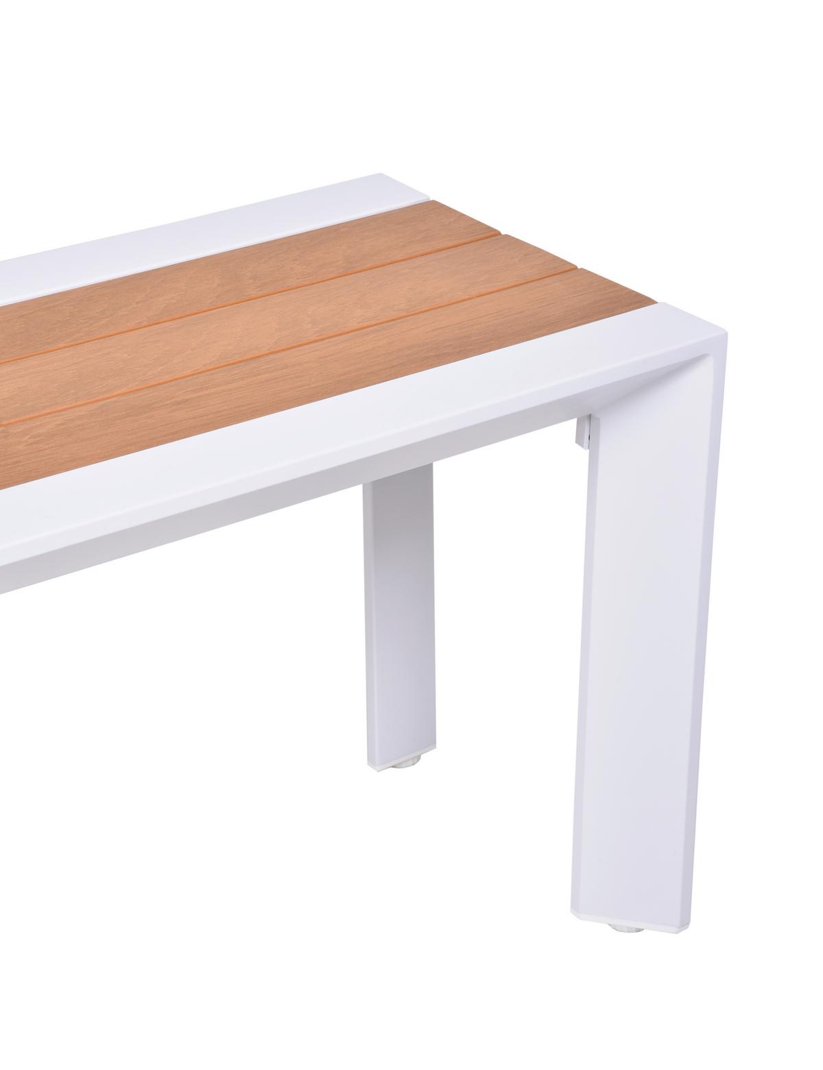 Gartenbank Venice - Braun/Weiß, Basics, Kunststoff/Metall (180/44/36cm) - Gardenson