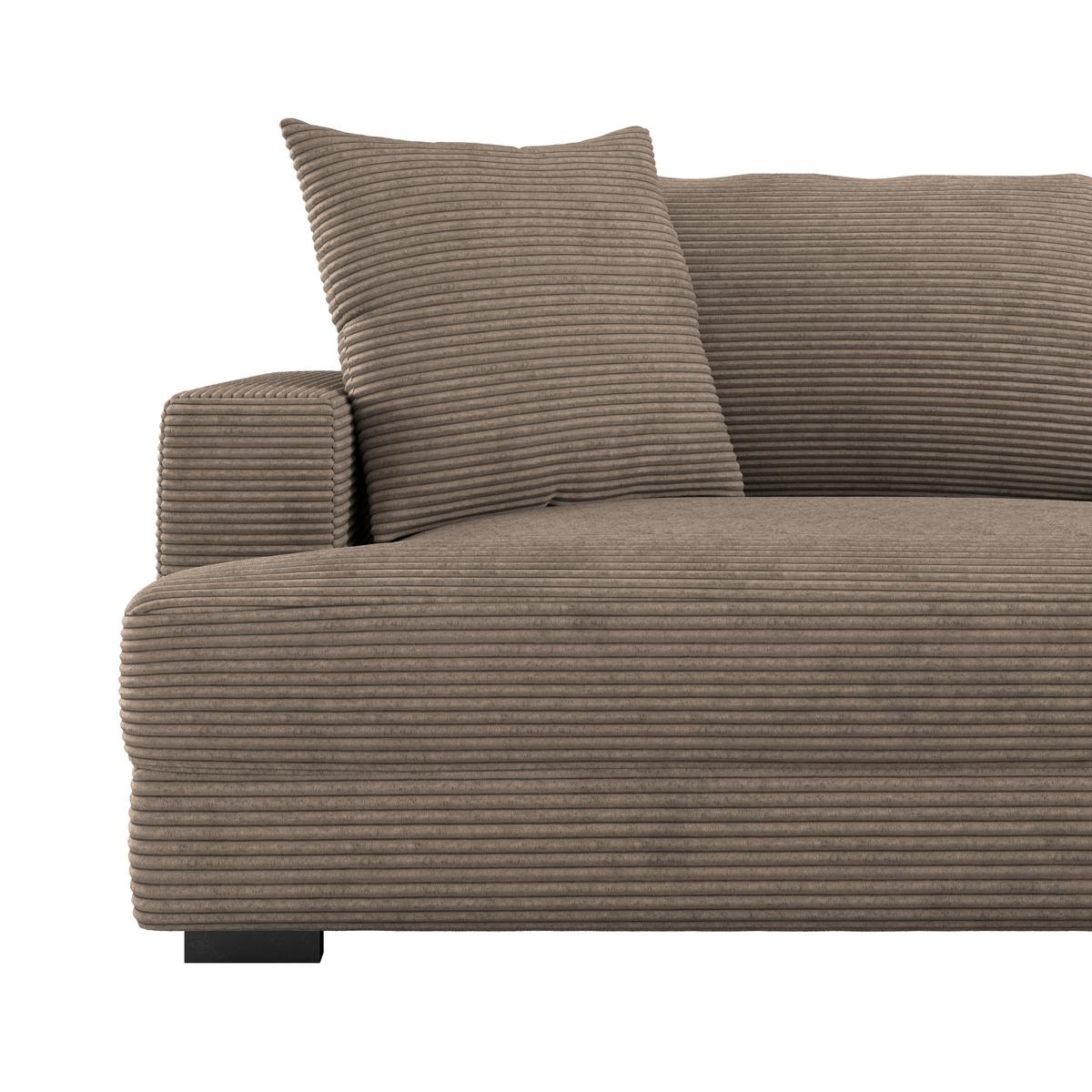 Big Sofa Pelle Mit Kissen B: 261 Cm Cappuccino - Wengefarben/Cappuccino, Trend, Textil (261/124cm) - Luca Bessoni