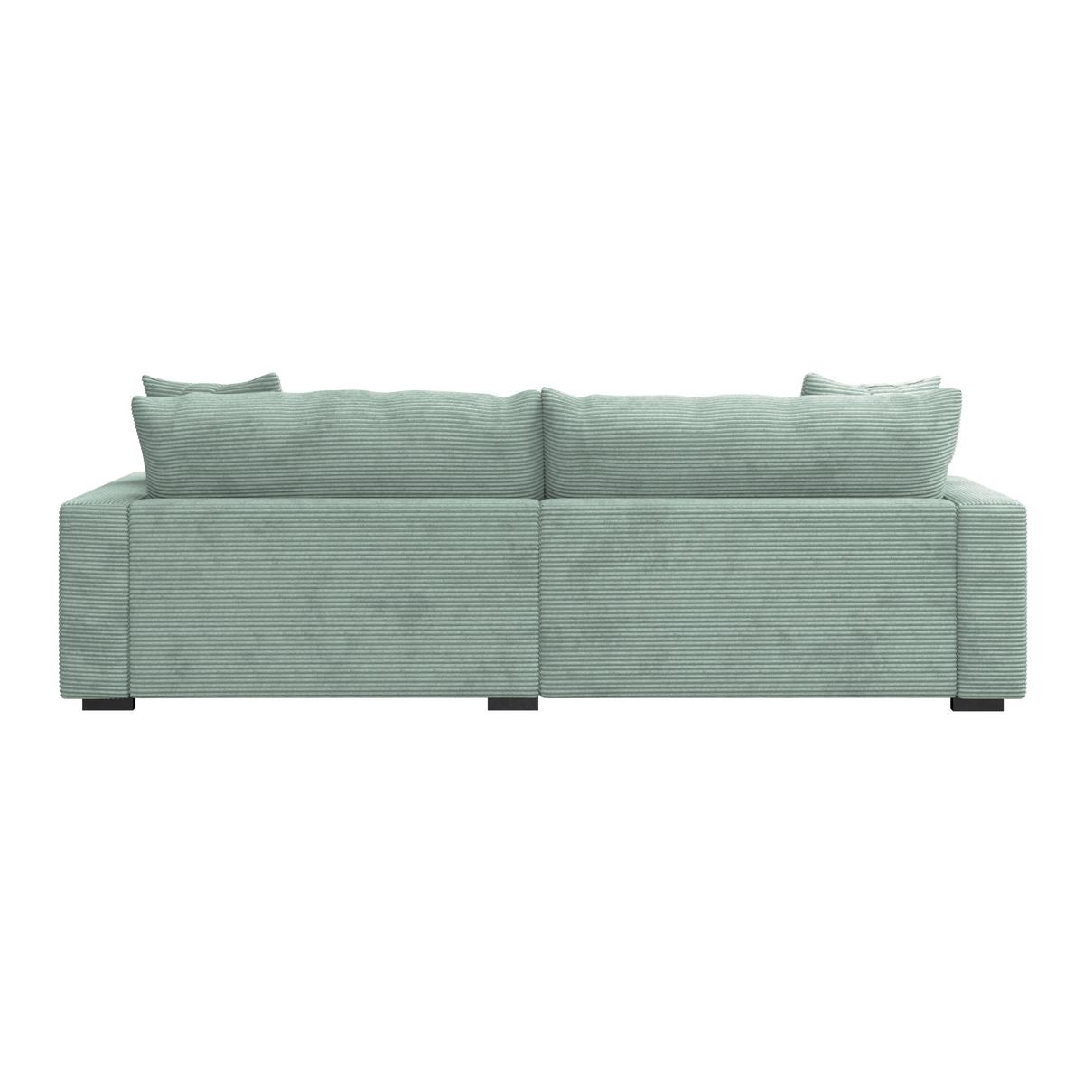 Ecksofa Pelle m. Kissen mintgrün Cord 265x180cm - Schwarz/Mintgrün, MODERN, Textil (265/180cm)