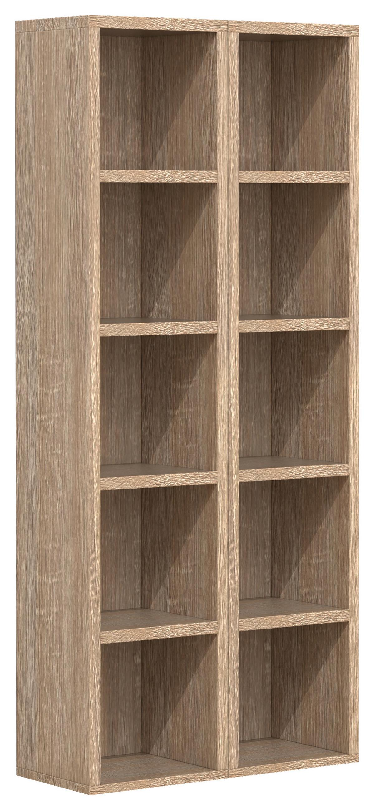 CD-Regal Megosa Sonoma Eiche Dekor - Sonoma Eiche, Design, Holzwerkstoff (40/94/17cm) - MID.YOU