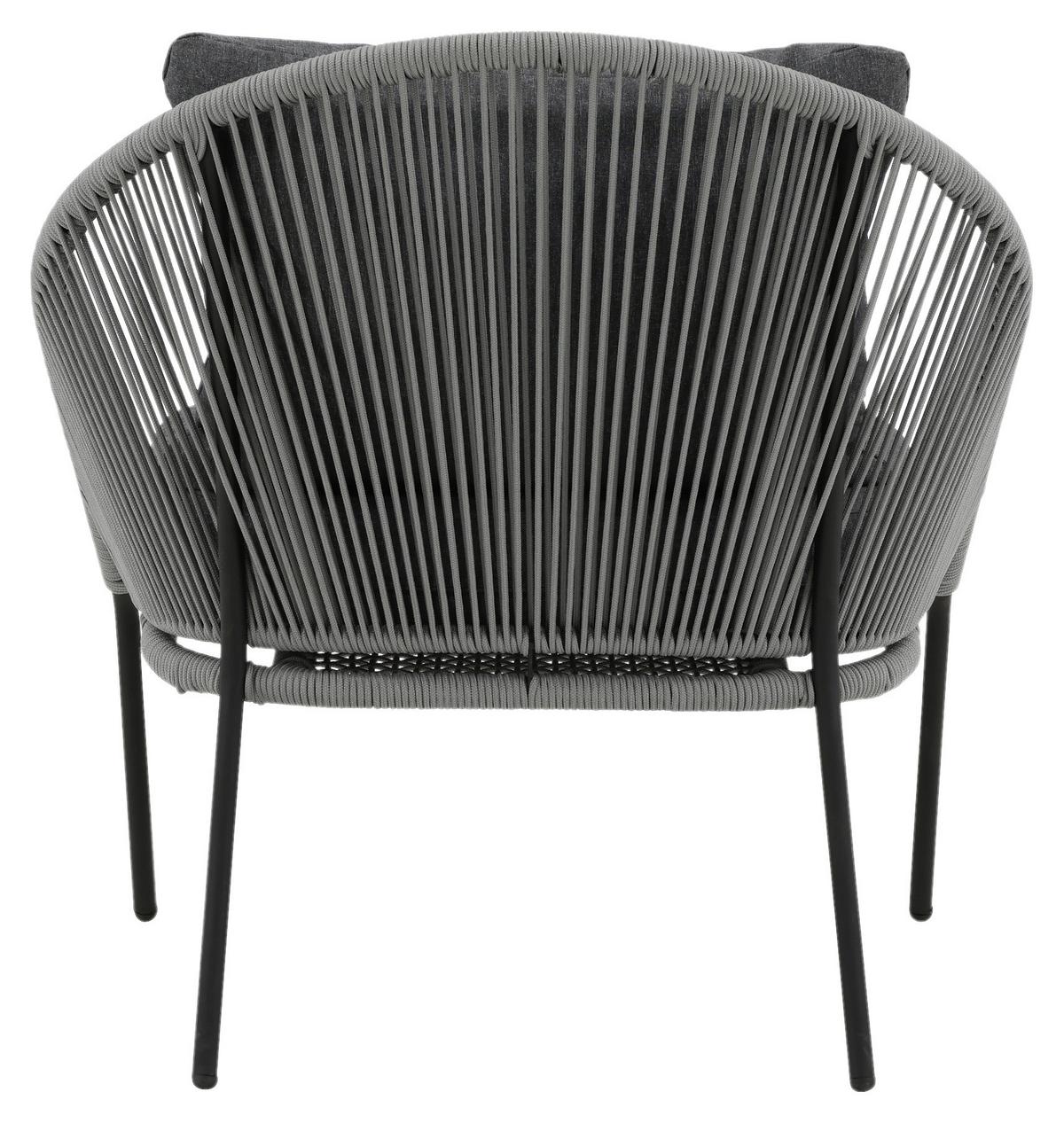 Loungesessel Lindos - Schwarz/Grau, KONVENTIONELL, Kunststoff/Metall (73/78/85cm) - Gardenson