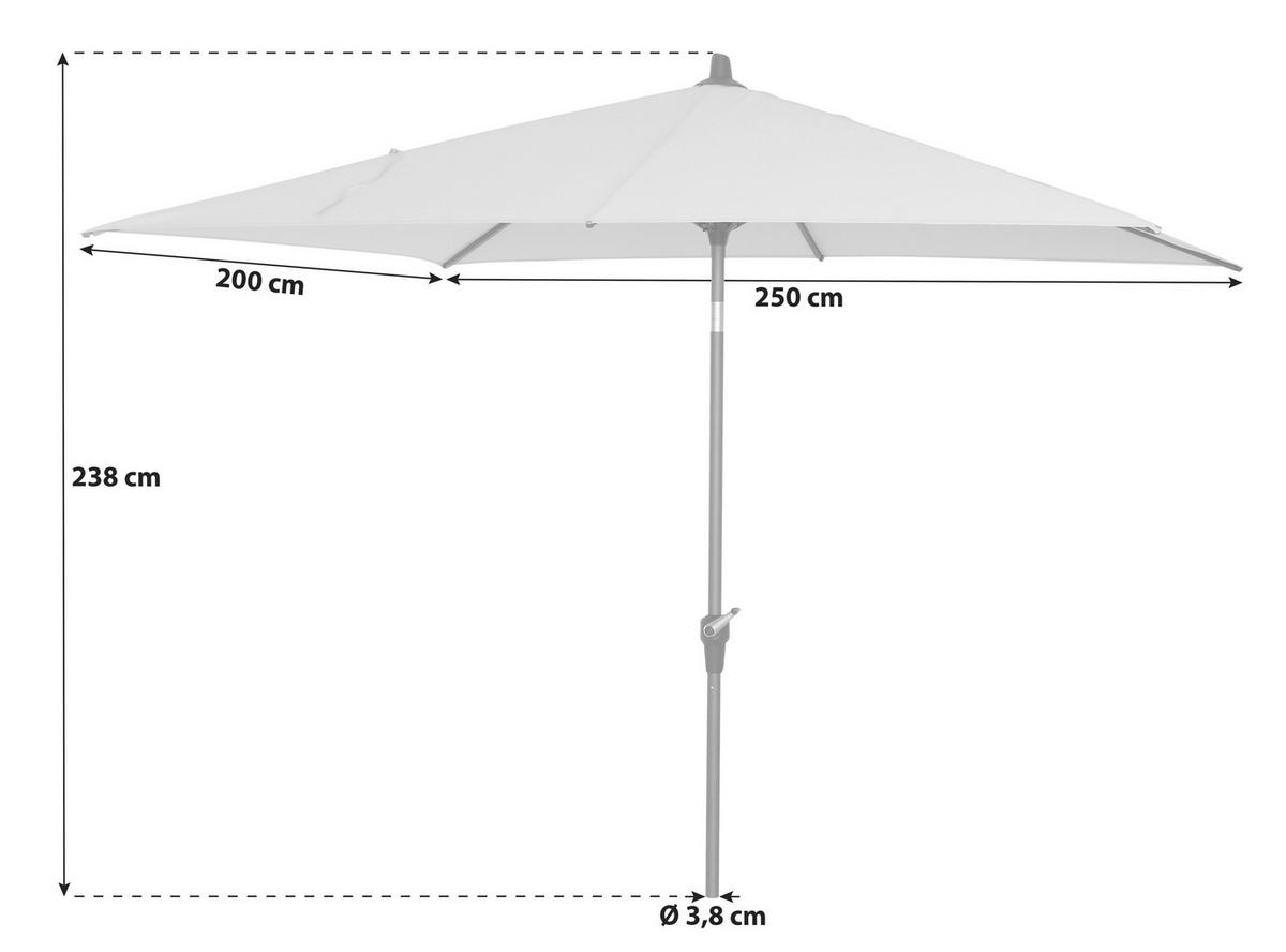 Sonnenschirm BxHxT 250x238x200 cm Anthrazit/Olivgrün - Anthrazit/Olivgrün, KONVENTIONELL, Textil/Metall (250/200cm) - Siena Garden