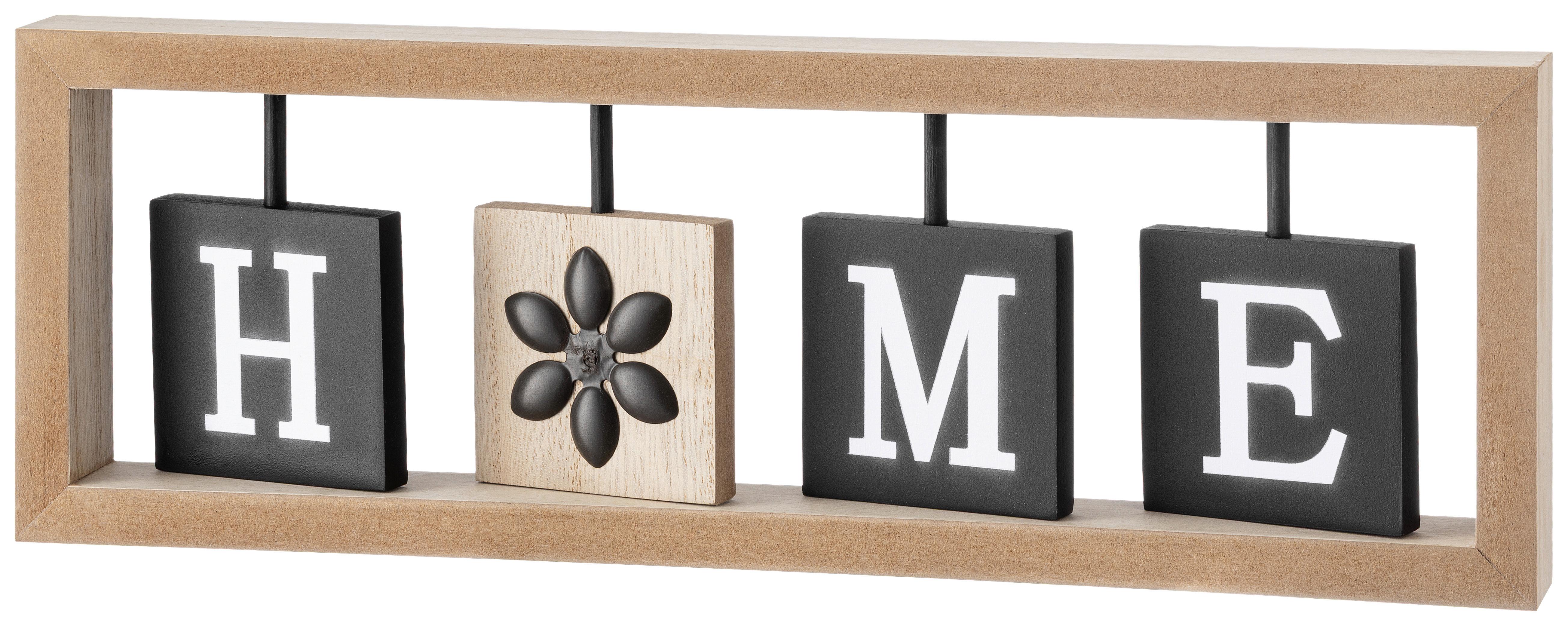 Dekoschild Alisson - Schwarz/Naturfarben, KONVENTIONELL, Holzwerkstoff/Metall (33/3/11cm) - Luca Bessoni