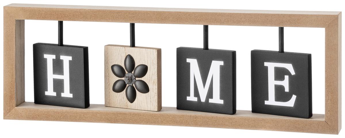 Dekoschild Alisson - Schwarz/Naturfarben, KONVENTIONELL, Holzwerkstoff/Metall (33/3/11cm) - Luca Bessoni