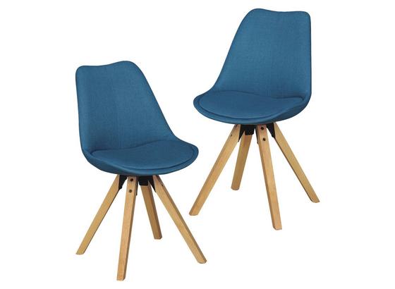 Schalenstuhl Lima Petrol Gepolstert 2er-Set - Eichefarben/Petrol, Design, Holz/Textil (48/89/42cm) - Livetastic Schalenstuhl Lima Petrol Gepolstert 2er-Set - Eichefarben/Petrol, Design, Holz/Textil (48/89/42cm) - Livetastic