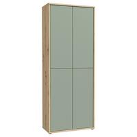 Skříň na boty, pastelově zelená/dub artisan - šedá/šalvějově zelená, Moderní, kompozitní dřevo/plast (74,5/191,9/34,9cm)