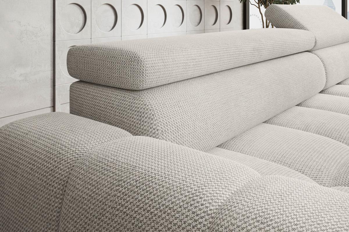 Ecksofa Fargo S Greige, B: 285 cm - Greige/Schwarz, Trend, Textil (285/168cm)