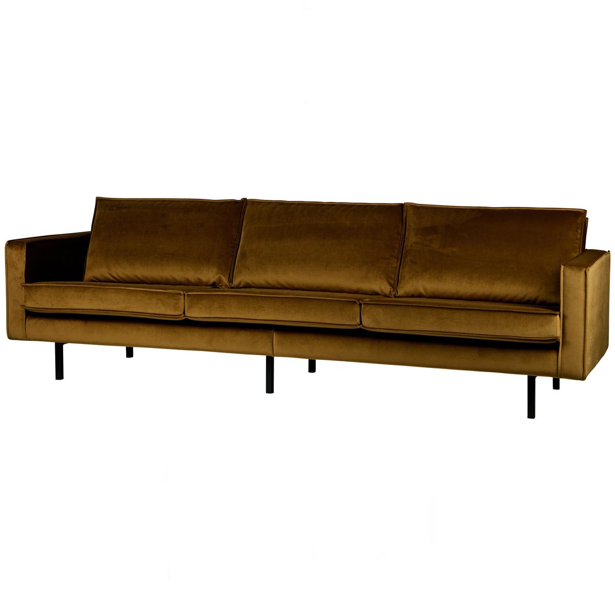 3-sitzer-sofa Rodeo Honig B: 277cm - Schwarz/Honig, Design, Textil/Metall (277/85/86cm) - Livetastic