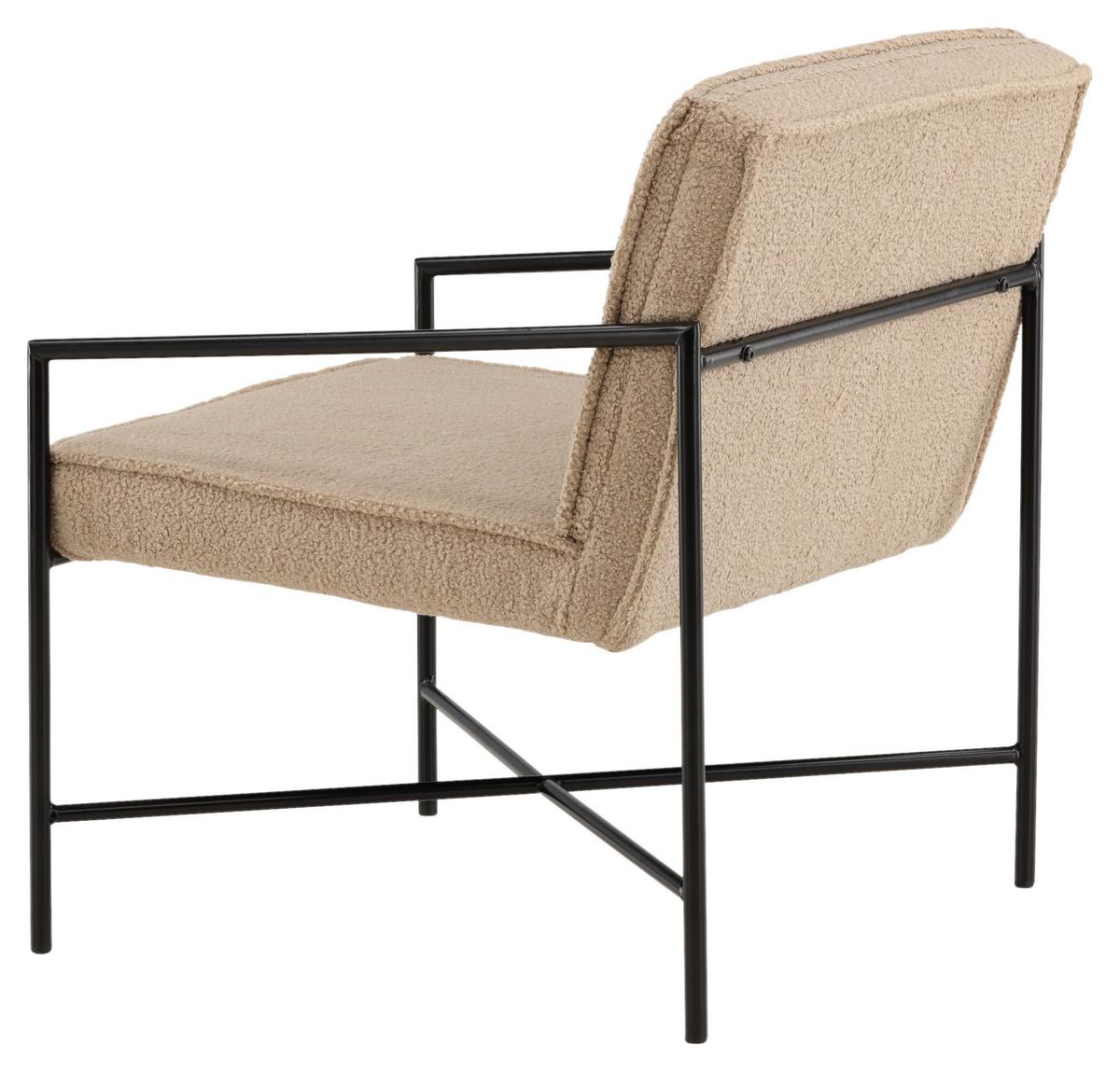 Sessel Rakel - Beige/Schwarz, Design, Textil/Metall (66/78/65cm) - Livetastic