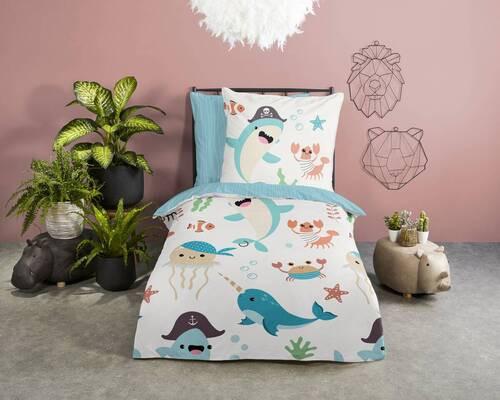 Jugendbettwäsche Seaworld Multicolor 135x200 cm - Multicolor, Design, Textil (135/200cm)