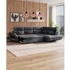 Wohnlandschaft Park mit Schlaffunktion Anthrazit - Anthrazit/Schwarz, MODERN, Textil (233/311cm) - Luca Bessoni