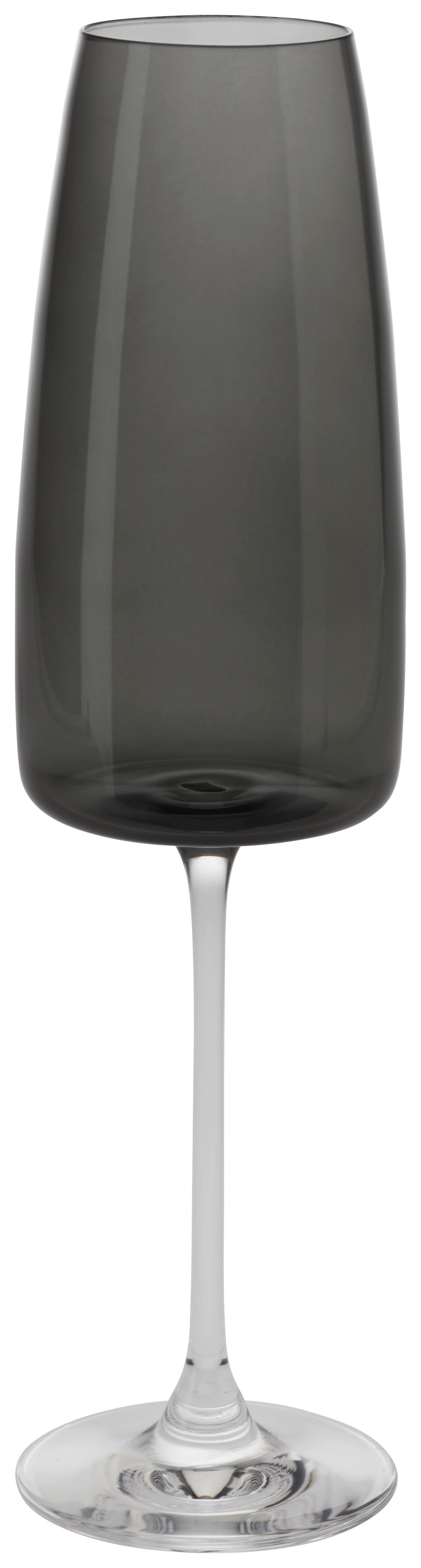 Sklenice na sekt Nicki, 340ml - černá, Moderní, sklo (6,6/25cm) - Gourmesto
