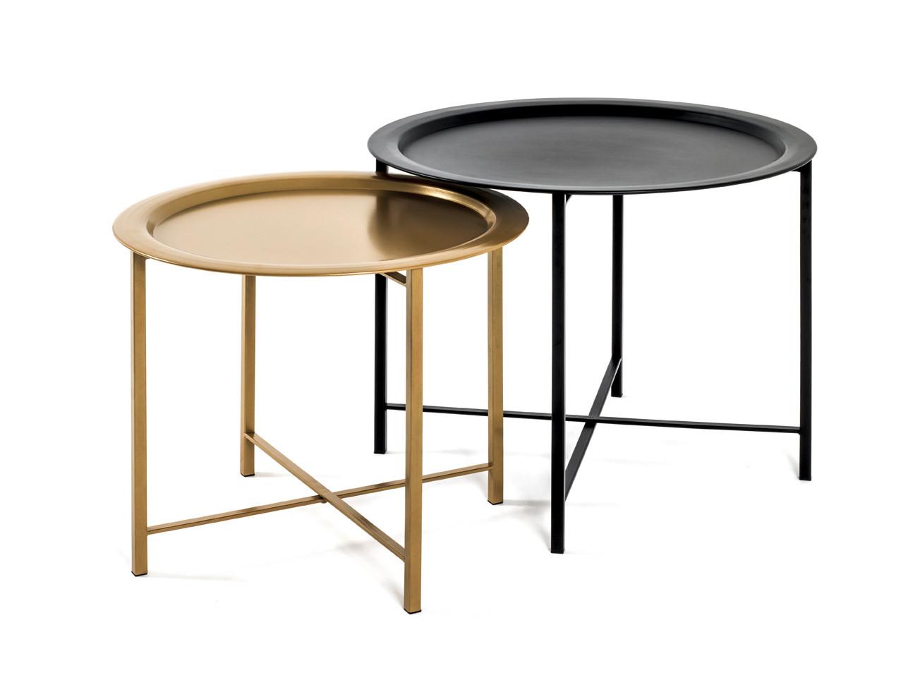 Sada zasouvacích stolků SYDNEY zlatá/černá - černá/barvy zlata, Basics, kov (44/49/52/62cm)