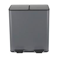 Treteimer Aliya 40l Dunkelgrau Metall LxBxH: 45x30x51 cm - Dunkelgrau/Schwarz, Basics, Kunststoff/Metall (45/30/51cm) - Spirella