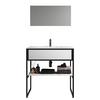 Badezimmer 3--Teilig. Waschplatz "bitila 80" - Schwarz/Weiß, MODERN, Glas/Keramik (80cm) - MID.YOU