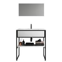 Badezimmer 3--Teilig. Waschplatz "bitila 80" - Schwarz/Weiß, MODERN, Glas/Keramik (80cm) - MID.YOU