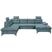 Wohnlandschaft Durban U Blau U: 218/324/170 Cm - Blau/Schwarz, KONVENTIONELL, Textil (218/324/170cm) - MID.YOU