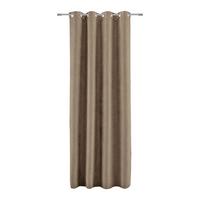Záves s krúžkami Velours, 140/245cm - svetlohnedá, Konventionell, textil (140/245cm) - Modern Living