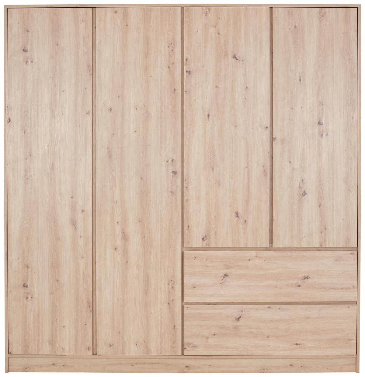 Kleiderschrank Basit - Eiche Artisan, KONVENTIONELL, Holzwerkstoff (195/205,5/56,6cm)