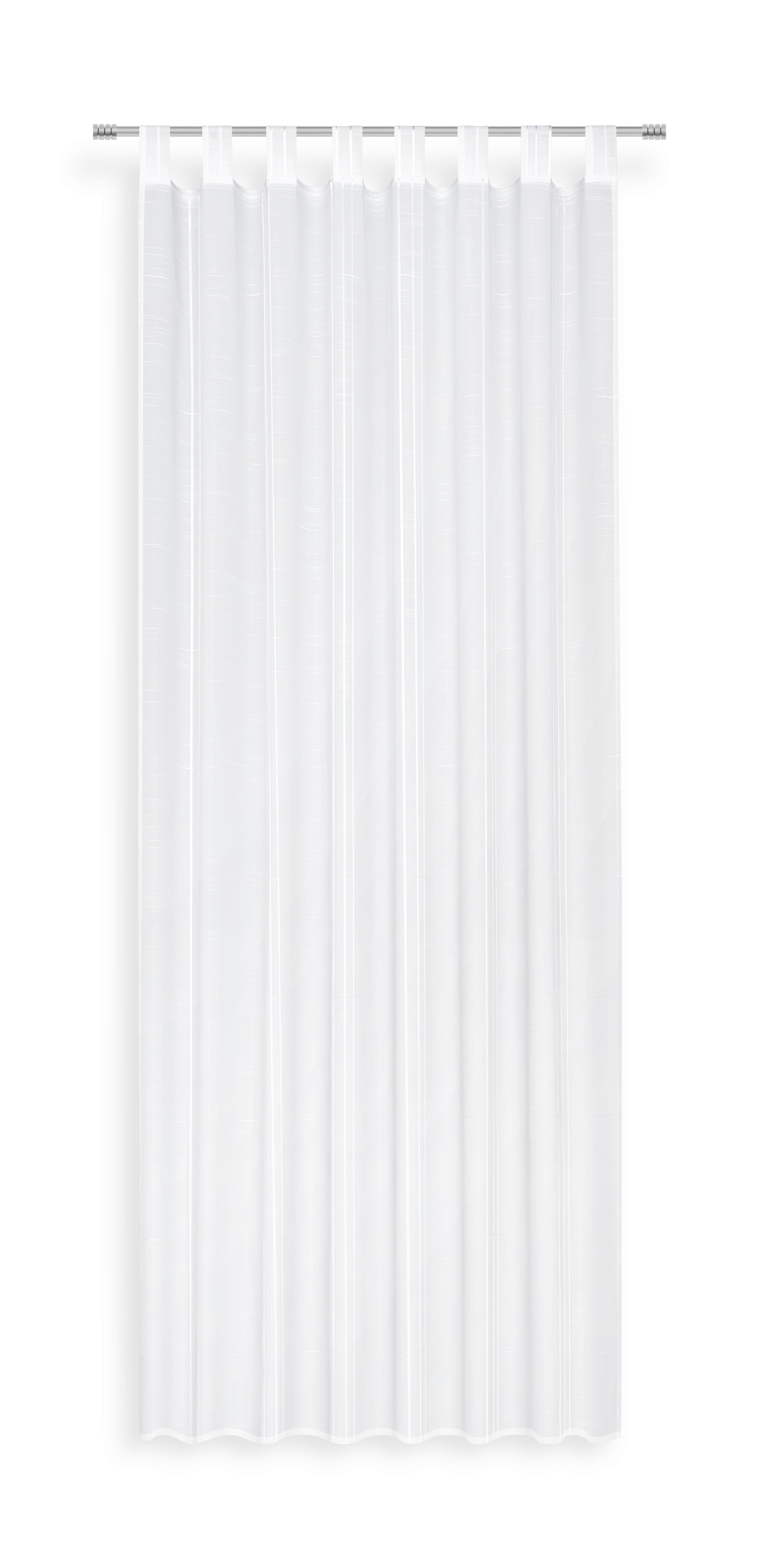 Vorhang Mit Schlaufen und Band Veri  140x255 cm Weiß - Weiß, MODERN, Textil - Luca Bessoni