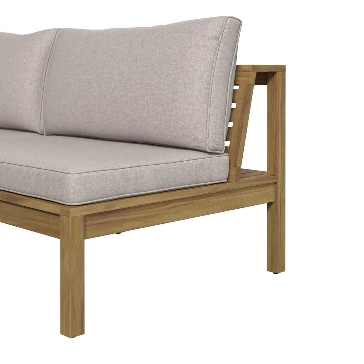 Loungegarnitur Graz - Grau/Akaziefarben, MODERN, Holz/Kunststoff (240/160cm) - Beldano