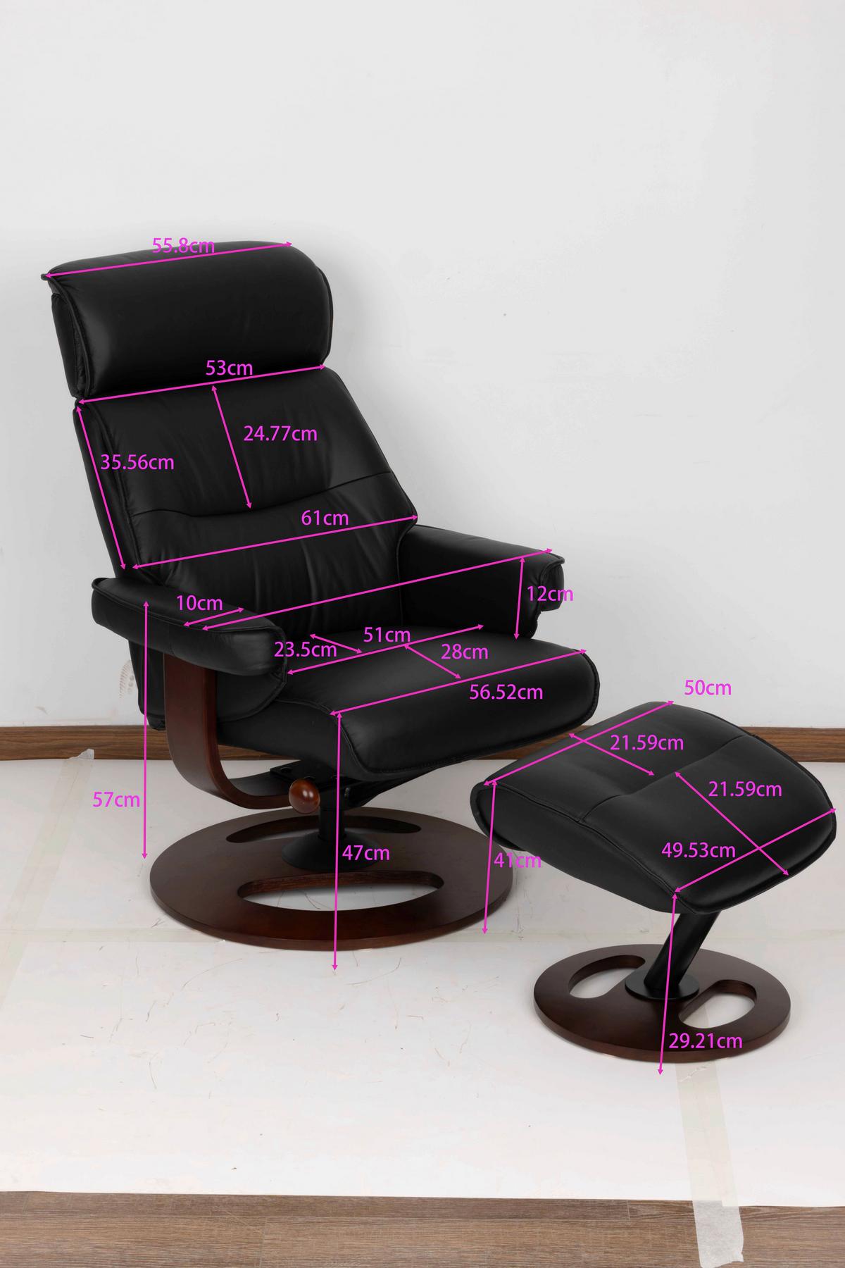 Relaxsessel Calm Schwarz B: 76 Cm - Walnussfarben/Schwarz, Basics, Leder/Holz (76/106/90cm) - Livetastic