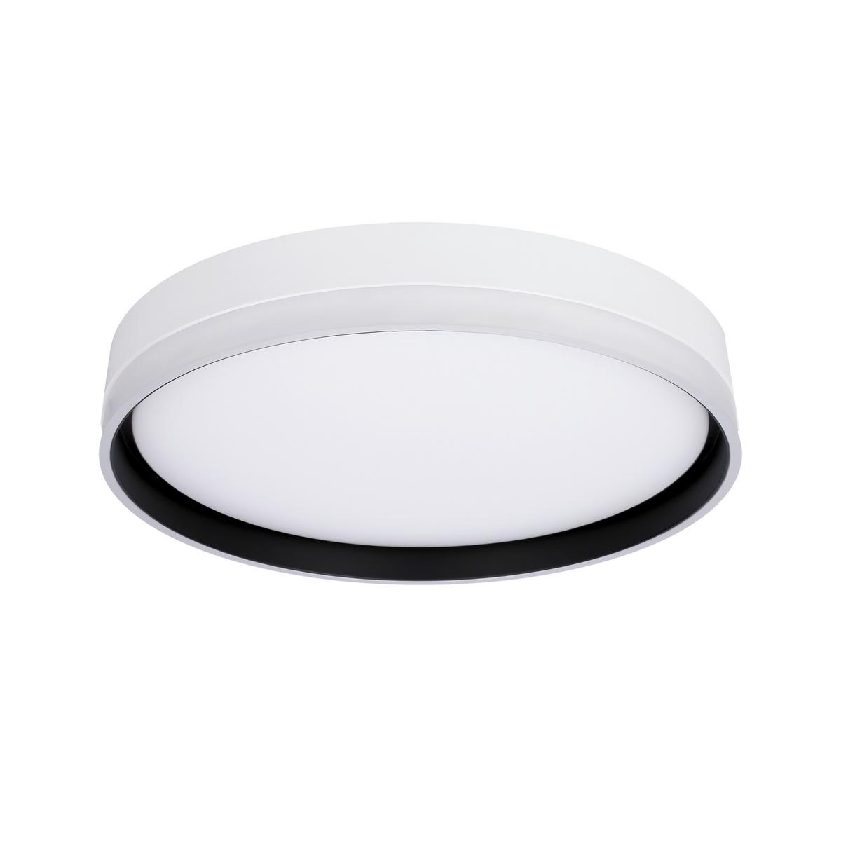 LED-Deckenleuchte 13-11305 Florida - Schwarz/Weiß, KONVENTIONELL, Kunststoff/Metall (40/40/7.5cm)
