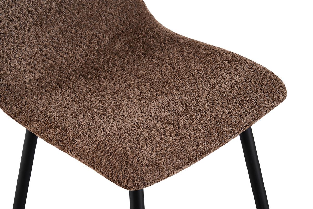 Esszimmerstuhl Narvik Braun Echtholz Beine - Schwarz/Braun, MODERN, Holz/Textil (43/86/54,5cm) - MID.YOU