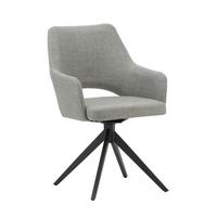 STUHL Asher Grau, B: 54,5 cm - Schwarz/Grau, MODERN, Textil/Metall (54,5/85/61,5cm) - MID.YOU