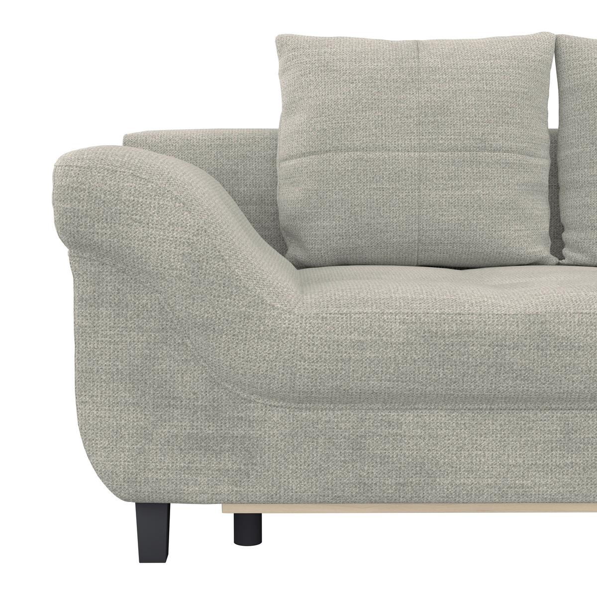 Ecksofa Mit Schlaffunktion Mendoza New Chenille 309x197cm - Schwarz/Grau, KONVENTIONELL, Textil (309/197cm) - Ondega