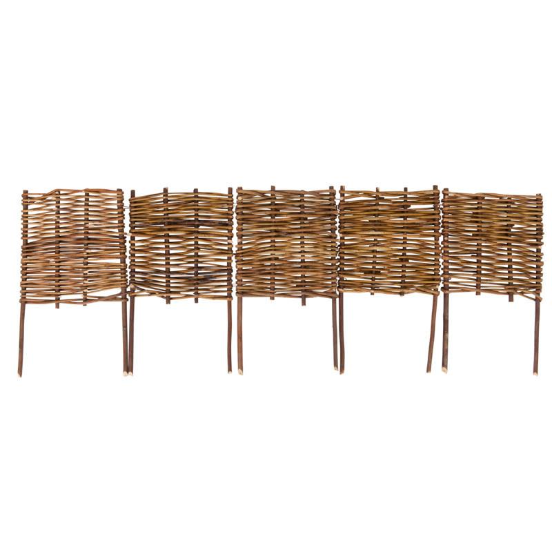 Beeteinfassung Weide 5--Teilig. - Naturfarben, Basics, Holz (20/35/100cm)